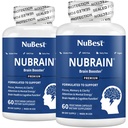 NuBrain 부스터 - 뇌 부스터, 메모리, 포커스 & 클라리티 지원 St. John 's Wort, Ginkgo Biloba, Bacopa & More | 팩 2