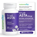 NatureCity TrueAsta 6mg Astaxanthin 보충 AstaReal | 지원 눈, 피부, 관절, 근육, 뇌 및 혈액 흐름 | 조류 기반 산화 보충 | 비 GMO, 글루텐 무료 | 30 소프트 젤