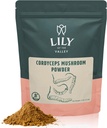 스포츠 성능을위한 VALLEY Cordyceps 버섯 분말 Superfood의 백합 - 유기 Militaris - Vegan & Gluten-Free - Resealable 파우치 (8oz, 226g)로 포장 된 성능 버섯 추출물