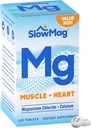Convergence SlowMag® Mg Muscle + Heart Magnesium 염화물 보충 정제 칼슘 120 CtMagnesium 지원 학습 및 메모리 성능 노화 성인 *