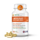 INVITA L-Methylfolate + B 균형 - 5-MTHF, B6, B2 & B12 Methylcobalamin B Complex - 60의 캡슐 - 직업적인 힘 활동적인 메틸 Folate - 비 GMO, 글루텐 자유로운, 충전물 없음 (7.5 mg)