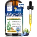 Sea Moss Drops, Irish Liquid Sea Moss Gel Supplement with Black Seed Oil, Shilajit, Elderberry, Burdock Root, Spirulina, Digestion Health, Non-GMO, 2 Fl Oz