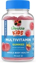 아이들을위한 생활 가능한 설탕 무료 Multivitamin - 훌륭한 타스팅 천연 맛 거미 보충 - 비타민 A, C, D, E, Niacin, B6, Folate, B12, Biotin, Pantothenic 산, Iodine, 아연, - 90 Gummies