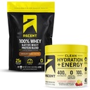 Ascent 100 % Whey Protein Powder, 초콜릿 땅콩 버터 2 lb & Hydration + Energy Electrolytes, 라즈베리 Lemonade 40 서빙