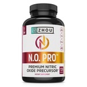 Zhou N.O. Pro - 남성 및 여성을위한 프리미엄 니트로 산화물 보충, 하트, 근육 및 혈액 지원 Beet Root & L Arginine, 천연 니트로 산화물 부스터 - 120 Veggie 캡슐