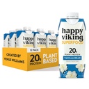 Vanilla Bean Vegan Plant Protein Shakes by Happy Viking, Venus Williams, 20g of Protein, Omega-3, 9 아미노산 및 BCAA, 글루텐 - 무료, 비 GMO, 음료, 12 (11oz) 팩