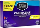 berkley jensen Omeprazole 20 mg 지연 릴리스 정제 - Heartburn Medicine- Acid Reducer Pills - 3 x 14-Day 과정, 42 카운트 총 (팩 1)