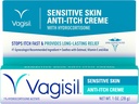 Vagisil Feminine 여성용 Anti-Itch Cream, Hydrocortisone가있는 민감한 피부 포뮬러, Yeast Infection Irritation, Gynecologist Tested, Soothes & Cools, 1oz (Pack of 1)를 구호하십시오.
