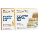 WonderSlim Fluffy 소금 Toffee Pretzel Protein & Fiber Bar 및 레몬 Meringue Gourmet 스낵 바 번들