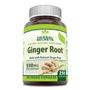 허브 시크릿 생강 뿌리 550 mg 서빙, 250 Veggie 캡슐 보충 | Non-GMO | 글루텐 프리 | 미국