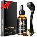 Waking Forest Derma Roller 0.25mm & Beard Oil(1oz), 샌들우드 Beard Kit, 540 티타늄을 가진 Microneedle Beard Roller, 남성용 비타민 E Beard Oil, 아빠 Boyfriend 아빠