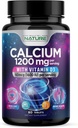 제일 흡수를 위한 비타민 D3를 가진 칼슘 1200mg - 진보된 뼈 지원 보충교재, 1200 mg 칼슘 탄산염 & 1600 IU 비타민 D3의 이마네 지원을 위한 느린 방출, 삼키기, 60 정제에 쉬운