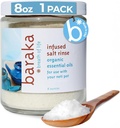 Baraka Infusion Sea Salt Neti Pot - Sinus Rinse & Nose Cleaner, Virginia Cedarwood, Palmarosa, Green Myrtle, Fir Balsam & Rosemary, 8 oz (1 팩)와 주입 된 에센셜 오일