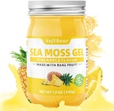 softbear Sea Moss Gel Pineapple flavored 12 OZ - Wildcrafted Irish Sea Moss Gel Organic Raw 92 Minerals and Vitamins Non-GMO Gluten-Free Vegan Supplements Immune Thyroid 소화 지원