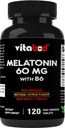 Melatonin 60 mg 비타민 B6 - 120 빠른 용해 정제 엑스트라 스렌지 수면 지원 - 약 - 무료 - 천연 감귤류 맛 - 채식주의, 비 GMO, 글루텐 - 무료