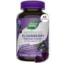 Nature 's Way Sambucus Elderberry Immune Support Gummies for Kids & Adults* with Black Elderberry Extract, 비타민 C, 비타민 D3 및 아연, 60 Gummies (패키지 May Vary)