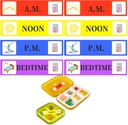 500 PC 약 스티커 약물 지침 라벨 - 모닝 노온 저녁 식사 시간 의학 레이더 스티커 2 / 5 X 1.6 인치 AM NOON PM Pill Case Planners 용 스티커