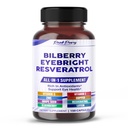 All-in-1 Bilberry Eyebright Astaxanthin Elderberry Resveratrol 보충교재 - 항 산화제 & 지원 눈 건강에 있는 부유한 - 미국에서 만드는 -150의 캡슐