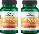 Swanson Natural Vitamin E - Natural Supplement Supporting Heart Health & Tissue Protection - 전체 건강 및 웰빙 증진 - (100 Softgels, 200IU) (2 팩)