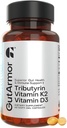 Gut & Heart Health + 면역 지원 | 2 개월 공급 | 60 소프트 젤 캡슐 | Pure Butyrate 350mg & Vitamin D3 2000IUs & Vitamin K2 120mcg | Heart Health | 위장 지원