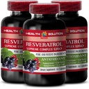 당신의 자연적인 체력을 증폭 - RESVERATROL SUPREME COMPLEX - Goji Berry, Acai, Noni, Pomegranate, Mangosteen, Superfruit 혼합, 산화 방지제, 면역 지원, 3 Bot 180 모자를 가진 Resveratrol 추출물