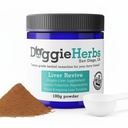 Liver Revive Dog Liver Health Supplement by Doggie Herb - 건강한 치유, 보호, 수리 및 개선 100g w/Scoop을 기반으로 한 인간 급료 초본 식물