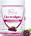 Zero Sugar - Concord Grape Electrolytes Powder - 새로 고침 Hydration Mix - 모든 천연 성분이있는 카페인 무료 에너지 - Vegan, Keto & Paleo - Sugar Free Electrolytes Drink Mix - 120 서빙