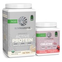 Sunwarrior Vegan Protein Powder USDA Organic | 20 서빙, 케이크 배터 맛 & Creatine Monohydrate Powder for Her | Micronized 50 서빙, 라즈베리 레몬 맛