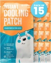 ICEWRAPS Fever Patch for Kids & Adults | 는 편두통, 두통 및 발신에 대한 콜드 패치 | 통증 및 편안함을위한 젤 시트, 15 팩