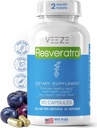 VEEZE Resveratrol 보충교재 600mg 60의 캡슐 & 60의 서빙 - 미국 자연 적이고 & 유기 Resveratrol에서 만드는 - 산화 방지제에 있는 부유한 & 잘 행동 지원을 위한 Trans Resveratrol - 우수한 유기 Resveratrol