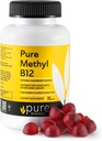 메틸 B12 비타민 Gummies - 성인 & 아이를 위한 Vegan 비타민 B12 Methylcobalamin Gummies - 에너지 & Nerve 기능을 위한 Chewable B-12 거미 – 글루텐 자유로운, Dairy 자유로운, Kosher-60 Gummies 1500 mcg