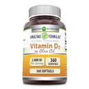 올리브 오일 5000 IU 보충의 놀라운 공식 비타민 D3 | Softgels | Non-GMO | Gluten-Free | 미국에서 제작 (1 팩 | 360 개)