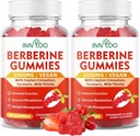 2 팩 Berberine Gummies,Sugar 무료 2000mg 높은 Potency Berberine HCI 보충교재, 플러스 Ceylon Cinnamon, 여성 & 남자를 위한 우유 이틀, 면역 체계 & Metabolism 지원 - 120 Gummies