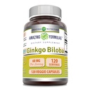 Amazing Formulas Ginkgo Biloba Supplement | 60 Mg | 120 Veggie Capsules | Non-GMO | 글루텐 프리 | 미국