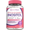 의사의 조리법 Inositol 보충교재, Myo-Inositol & D-Chiro Inositol 캡슐 서빙 당 2050mg, 이상 40:1 혼합, 여자를 위한 호르몬 균형, Ovarian 기능 & Fertility 지원, 120 Vegan 모자