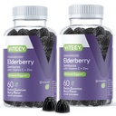 성인을위한 Viteey Sambucus Elderberry Gummies - Elderberry 비타민 C 및 아연 면역 구미 - Vegan, 글루텐 - 무료 120 개