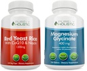 CoQ10 & Niacin + 마그네슘 글리세린 400mg - 120 캡슐 + 270 정제를 가진 순수한 전체적인 빨간 효모 밥 1200mg - 미국에서 만드는