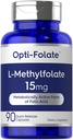Carlyle L Methylfolate 15mg | 90 캡슐 | Max Potency | 최적화 및 활성화 | Non-GMO, 글루텐 프리 | 메틸 Folate, 5-MTHF | 옵트-폴레이트