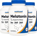 Nutricost Melatonin 5mg, 240 캡슐 (3 병)