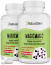 NaturalSlim의 MagicMag C, 근육 Relaxation, 수면 품질, Nerve 기능 및 전해질 지원, 남성과 여성을위한 매일 마그네슘 보충, 100 캡슐 2pk