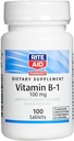 Rite Aid 비타민 B-1 (Thiamine), 100 mg - 100 정제 | Proper Nerve 및 근육 기능에 필수적 | Nerve & 근육 지원 | 비타민 B1 | B1 비타민 | Thiamine B1 보충교재 | Thiamine B1