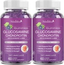 Mulittea Glucosamine Chondroitin Gummies - MSM 및 Elderberry를 가진 여분 힘 합동 지원은 성인, 남자 & 여자 마법사 자유로운 (2 팩)를 위한 산화 방지제 면역성이 있는 지원을 위해 보충합니다