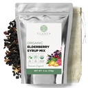 Elanen Naturals Organic Elderberry Syrup Kit는 최대 24 oz로 만들어졌으며 천연 코튼 양조 가방, USDA 인증 유기농 건조 엘더베리 및 면역 지원 허브, 대량 키트, 4 oz를 포함합니다. (113g)