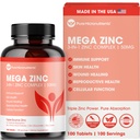 메가 아연 보충, 50mg, 3-in-1 아연 단지, 100 정제 - 순수한 Micronutrients