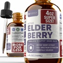 Rejuvica 건강 활성 Elderberry 4oz XL 슈퍼 크기 - 고급 Elderberry 액체 추출 - 면역 지원 드롭 - Vegan Sugar Free Non GMO Tincture