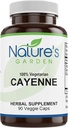 NATURE'S GARDEN ESSENTIALS Cayenne - 500mg 유기 카이엔 페퍼 분말을 가진 90의 Veggie 모자