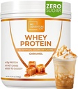 Whey Isolate Protein Powder - 여성을 위한 낮은 Carb Protein Powder - 근육 성장을위한 Stevia Whey Isolate Protein으로 단화 - 천연 Clean Protein Powder (카라멜, 15 서빙)