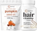 마이크로 성분 호박씨 기름은 톱 Palmetto 3,000mg Softgels & 머리 비타민 복합 캡슐을 보았습니다 | 2 팩 뭉치 | 찬 압박되는 처녀 기름 | 교원질 & Biotin를 가진 14에서 1 머리 성장 지원