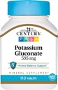 21 세기, 칼륨 Gluconate, 595 mg, 110 정제