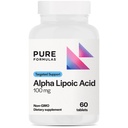 PureFormulas 알파 Lipoic 산 100 mg ALA 보충 Liver 지원, 산화 방지제, Nerve, & 심장 혈관 건강 Acido 알파 Lipoico 100mg Neuropathy 보충교재 비 GMO 60 정제